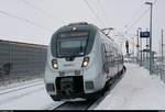 9442 611 (Bombardier Talent 2) von Abellio Rail Mitteldeutschland als verspätete RB 74827 (RB20) von Weißenfels erreicht ihren Endbahnhof abweichend auf Halle(Saale)Hbf Gl.