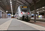 1442 801 (Bombardier Talent 2) der S-Bahn Mitteldeutschland (MDSB II | DB Regio Südost) als S 37873 (S8) von Bitterfeld steht in ihrem Endbahnhof Halle(Saale)Hbf abweichend auf Gleis 9.