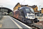 182 510-8 (Siemens ES64U2-010)  Ludwig van Beethoven  steht in Halle(Saale)Hbf auf Gleis 7.