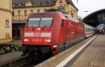 101 047 steht am 04.07.09 mit dem IC 2033 am 04.07.09 im Hbf Halle(S).