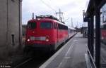 DB 115 383-2 vor PbZ 2466 Leipzig - Berlin-Rummelsburg, fotografiert in Halle Saale Hbf.