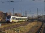 S-Bahn aus Zwickau bei der Einfahrt in den Bahnhof von Halle Saale HBF am 08.02.2015