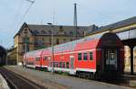 Doppelstockwagen DB 50 80 25-04 712-9 DBuza 747.1 & DB 50 80 25-33 061-6 DBuza 747.4 im Halle (Saale) Hbf 14.06.2015