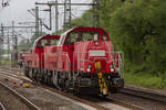 261 027-7 und eine Schwesterlok rangieren in Hamburg Harburg, am 17.05.2019.