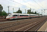 812 019-8 (Tz 9019) als verspäteter ICE 578 (Linie 22) von Stuttgart Hbf nach Hamburg-Altona erreicht den Bahnhof Hamburg-Harburg auf Gleis 2.