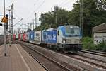 Mit einem Containerzug nach Hamburg Waltershof fuhr am Abend des 18.07.2019 die 193 840  boxXpress.de  aus Richtung Richtung Rangierbahnhof Maschen kommend durch den Bahnhof von Hamburg Harburg gen