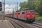 Durchfahrt am Mittag des 19.07.2019 von Rpool/DBC 151 113-8 zusammen mit der Rpool/DBC 151 116-1 mit ihrem leeren Erzzug (Beddingen VPS - Hamburg Hansaport) durch den Bahnhof von Hamburg Harburg in