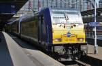 Hier 146 519-4 mit MEr81912 von Hamburg Hbf. nach Bremen Hbf., bei der Ausfahrt am 27.7.2012 aus Hamburg Hbf.