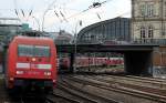 101 115-4 mit IC 2071 von Hamburg Hbf nach Dresden Hbf bei der Ausfahrt aus Hamburg Hbf am 10.05.2013