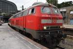 Hier 218 407-5 mit RE21492 von Hamburg Hbf. nach Kiel Hbf., dieser Zug stand am 4.10.2013 in Hamburg Hbf.