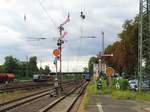 Zwei Flügelsignale in Hanau Hbf am 06.09.17.