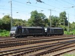 CTL Logistics/MRCE Dispolok 185 566-7 und 185 564-2 am 18.08.16 in Hanau Hbf abgestellt von Parkplatz aus fotografiert