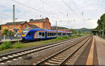 Mit dem Fahrrad von Kassel nach Halle (Saale) | Tag 1 Kassel–Witzenhausen  Strecken-km: 193,5    427 647-3 (427 556 | Stadler FLIRT) erreicht den Bahnhof Hann.