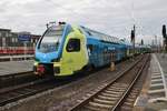 445 005-2 verlässt am 5.8.2017 als RE70 (WFB95830) von Braunschweig Hauptbahnhof nach Bielefeld Hauptbahnhof den Hannoverschen Hauptbahnhof.