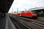 146 102 steht am 09.05.09 mit einem RE nach Braunschweig im Hbf Hannover.