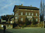 23.09.1985 Bahnhof Heidenau an der Strecke Dresden - Bad Schandau. Hier zweigt die Nebenbahn nach Altenberg ab.