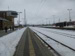 Blick auf den Hofer Hauptbahnhof (Blickrichtung Sden) am 01.03.13.