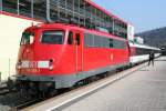 115 293-3 mit dem IC 185 von Stuttgart Hbf nach Zrich HB am 06.03.14 whrend dem Halt in Horb am Neckar.