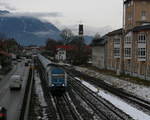 Zum Ende des ALEX Süd: 223 063 zieht ihren ALX 84108 München Pasing-Lindau am 5.12.20 um 13:01 in den Bahnhof Immenstadt