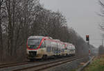 Am 27.02.2021 fuhren REGIO VT1002(643 229) und VT1009(643 236) als S28 nach Kaarster See in Kaarst IKEA ein. 