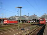 Hauptbahnhof Karlsruhe am 21.11.2004, Standort westlich der Halle.