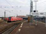 Kassel Hbf, rechts sieht man den Ein- und Ausfahrtbereich der Regiotrams (19.11.2011).