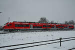 Der Dieseltriebzug 633 553 war Ende November 2023 am Hauptbahnhof Kempten abgestellt.