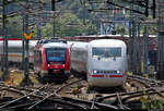 Parallelfahrt:  648 345-7 (Alstom Coradia LINT 41) von DB Regio Schleswig-Holstein (DB Regio Nord) als RB 11964 (RB76) von Kiel-Oppendorf und 401 069-0 (Tz 169  Worms ) als verspäteter ICE 696