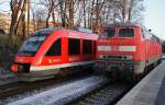 Hier links 648 837-2  Großenbrode  als RB73 (RB21961) von Eckernförde nach Kiel Hbf.