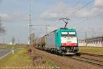 E 186 211 Cobra 2819 mit einem Kesselzug am 19.03.2014 in Köln Porz Wahn.