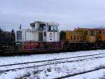 Werklok D-06 der Felswerke und Nr.2 der Stahlbau Niesky GmbH am 20.2.2009 in Klostermansfeld.