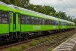 Flixtrainwaggons in Königswinter, Juli 2021.