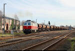 232 105-7 (132 105-8) mit der Könnern-Kohle bei der Ausfahrt im Bahnhof Könnern Richtung Zuckerfabrik.