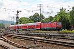 Nachschuss auf die Trierer 143 263, welche am 18.06.2016 ihre RB 27  Rhein-Erft-Bahn  (Köln Hbf - Koblenz Hbf) durch Koblenz Lützel in Richtung Zielbahnhof schob.