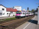 Der Bahnhof in Konstanz am 21.09.2003. Ein  Seehas -Zug fhrt ein. 