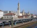 Der Bahnhof Konstanz mit seinem imposanten Turm, gesehen am 21.09.2003.