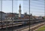 Eine Lücke für den Turm -     Bahnhof Konstanz vom Steg aus gesehen.