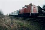 Die Stralsunder 202 726 steht im April 1998 fr die Rckfahrt nach Bergen/Rgen in Lauterbach bereit.