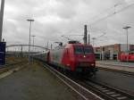 145 CL 001 der arcelor fhrt am 20.12.08 mit SDZ 39246 aus Cottbus in Lbeck Hbf auf Gl. 7 ein.