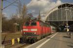 Auf der Fahrt von Puttgarden als Ersatz IC hält 218386 mit dem IC um  13.48 Uhr im Bahnhof Lübeck.