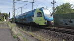 Ein Triebwagen der Westfalenbahn verlässt am 02.06.2019 in Richtung Hannover  .