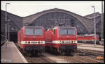 Fest in der Hand von DR Lokomotiven war der HBF Leipzig am 26.4.1992.