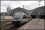 DB 641032 fährt hier am 25.8.2020 um 16.35 Uhr aus dem HBF Leipzig nach Gaithain ab.