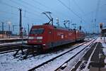 Am 20.12.2022 hatten diese beiden Lokomotiven 101020-6 und dahinter 101089-1 Betriebspause im Hauptbahnhof Leipzig.