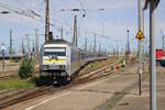 MRB 223 054 erreicht mit ihrem RE6 aus Chemnitz Hbf kommend den Leipziger Hbf. (21.08.2023)