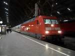 BR 101 mit IC am 21.12.09 im Leipziger Hbf auf Gleis 17.