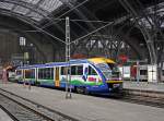 VT618 ( Leipziger Neuseenland ) als MRB80215 Leipzig - Wurzen in Leipzig Hbf, 14.2.011.