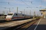 Hier 401 052-6  Hanau  als ICE892 von Leipzig Hbf. nach Kiel Hbf., bei der Ausfahrt am 3.10.2011 aus Leipzig Hbf.