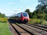 442 210 und ein weiterer  Hamster  als RE nach Leipzig(Hbf.)fährt am 28.08.2014 durch Leipzig-Thekla.