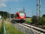 Ausfahrender 429 029 aus Lietzow als RE Sassnitz-Rostock am 26.Juli 2010.